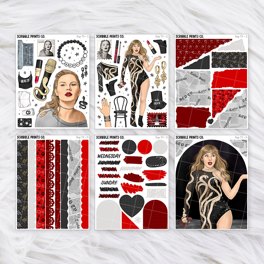 Rep TV // Matte Journal Sticker Collection – Scribble Prints Co.