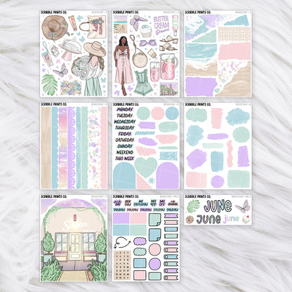 Beach Day Journal Sticker Collection | Matte Removable Reading & Planner Stickers