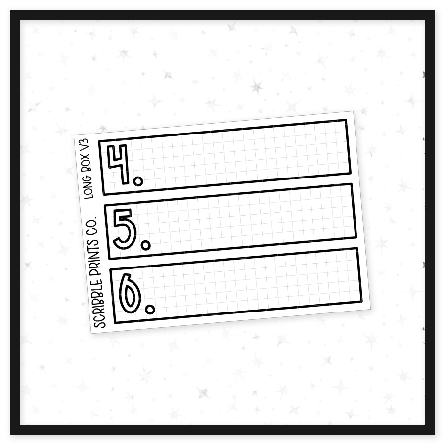 Long Box v2+3 // Matte Reading Journal Stickers