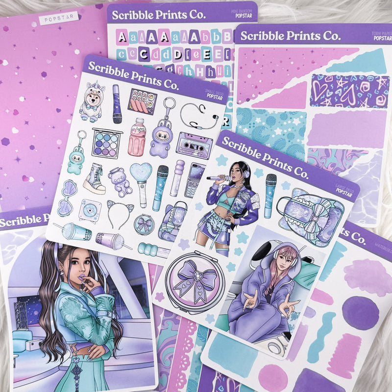 Popstar Journal Sticker Collection | Matte Removable Reading & Planner Stickers