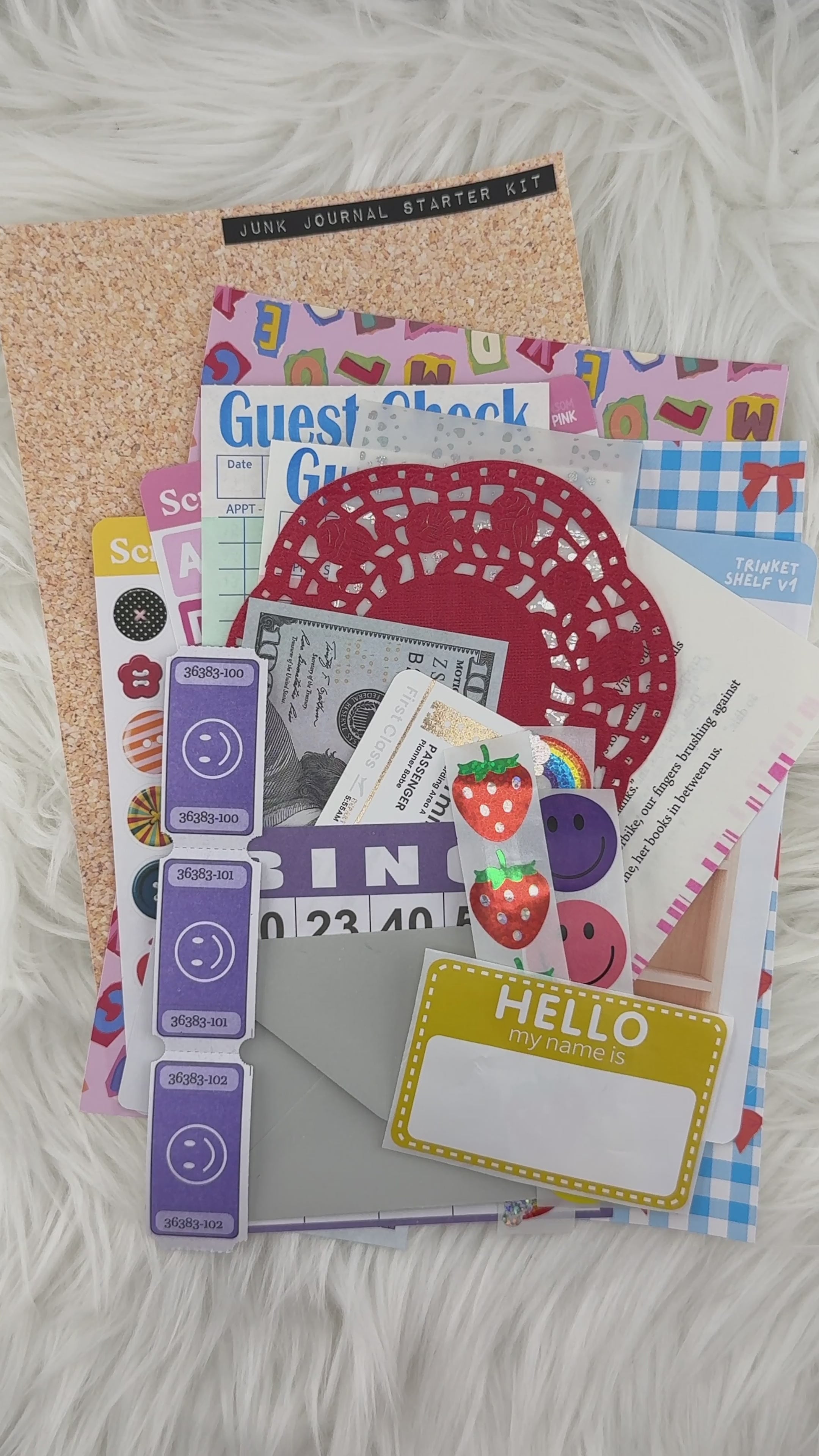 Load video: Junk Journal Sticker Starter Kit - Matte Stickers &amp; Ephemera