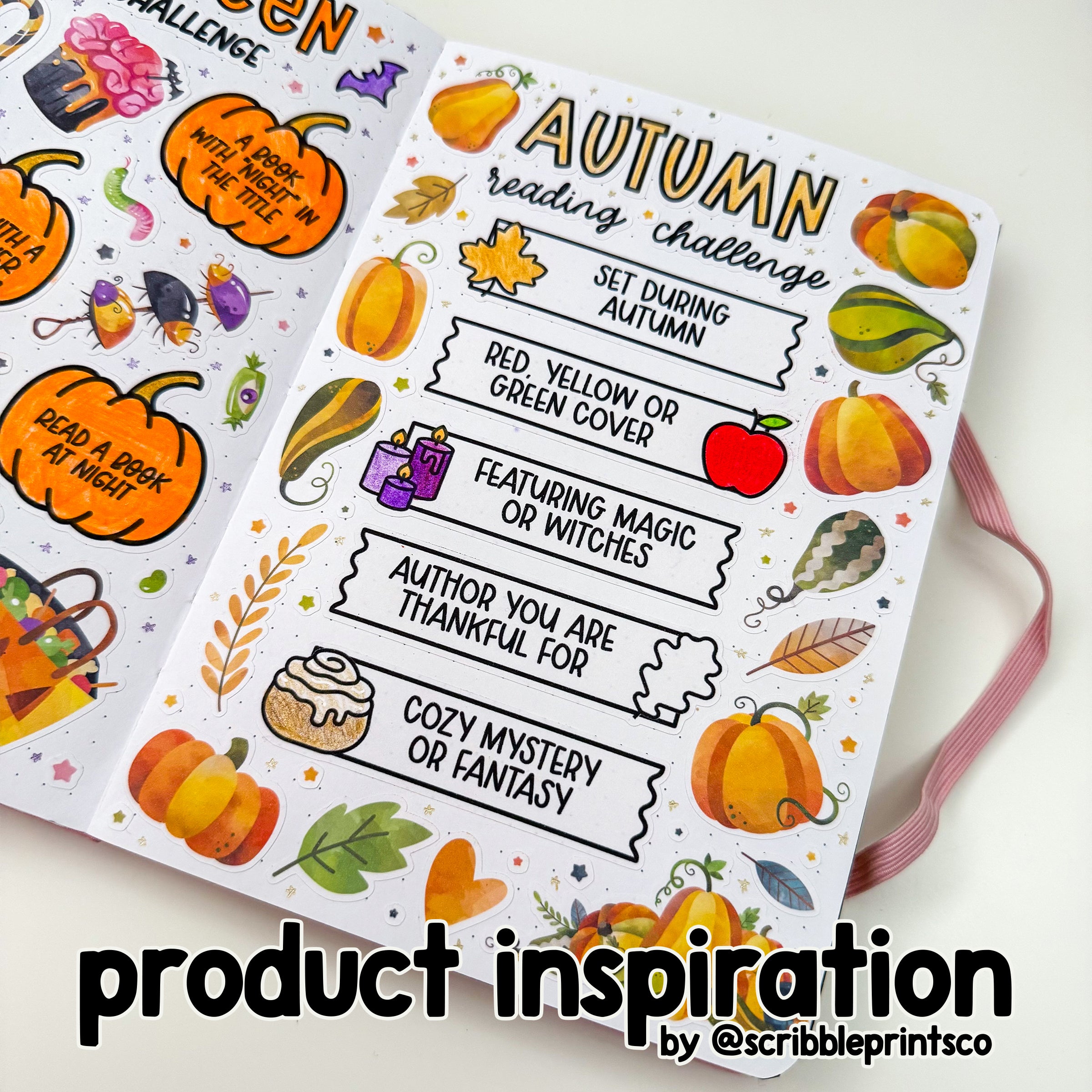 Autumn Reading Challenge V1-2 // Matte Reading Journal Stickers