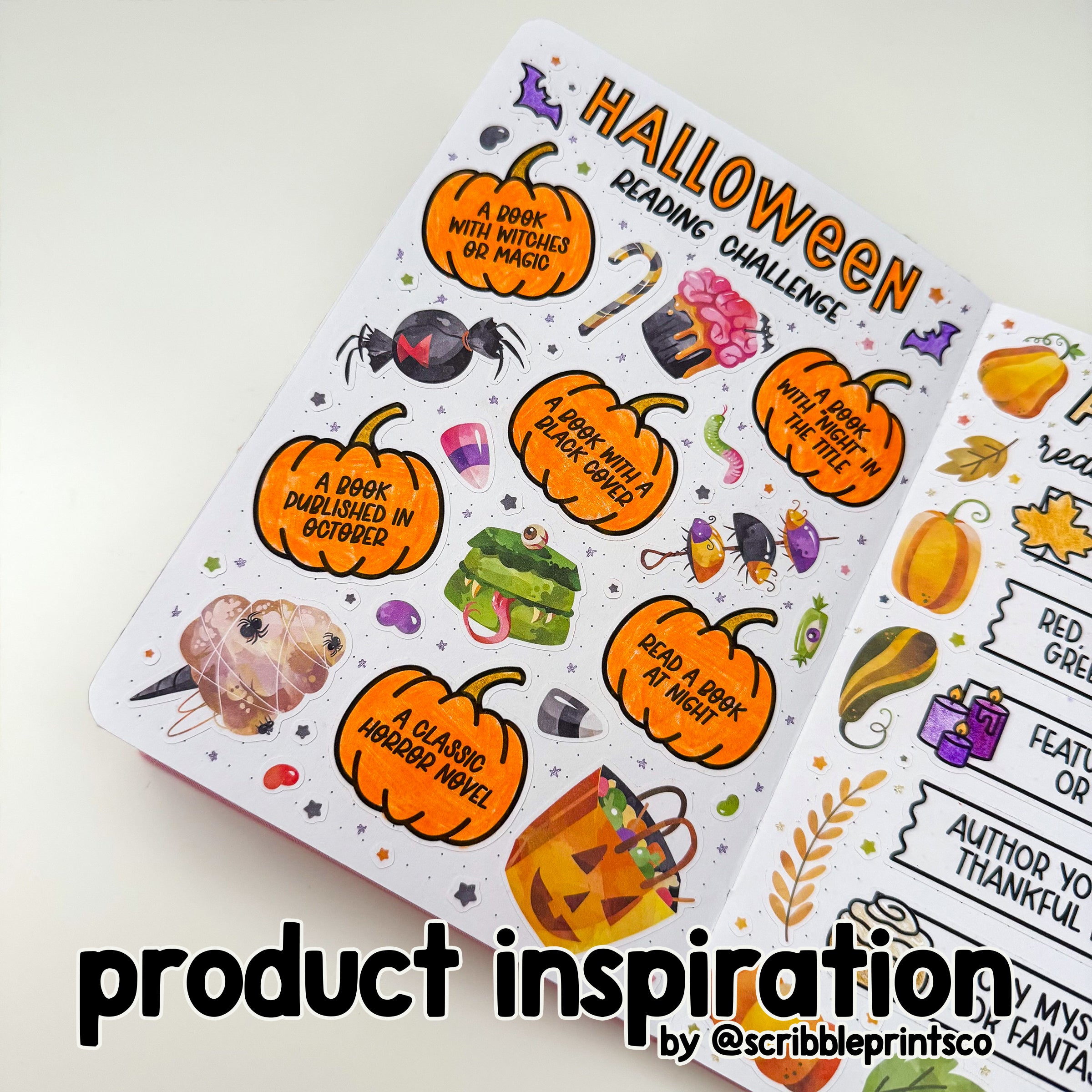 Halloween Reading Challenge V1-2 // Matte Reading Journal Stickers