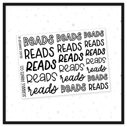 Reads Sampler V1 // Matte Reading Journal Stickers