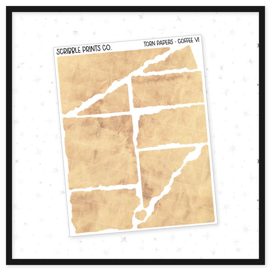 Torn Papers // Matte Journal Stickers