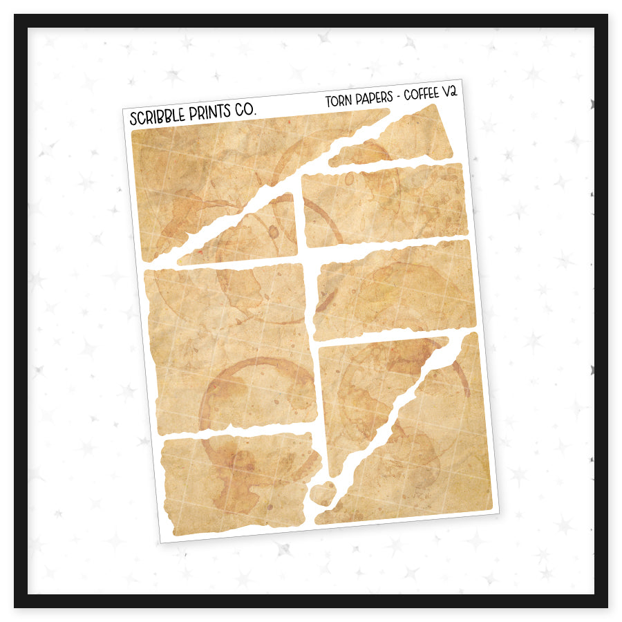 Torn Papers // Matte Journal Stickers
