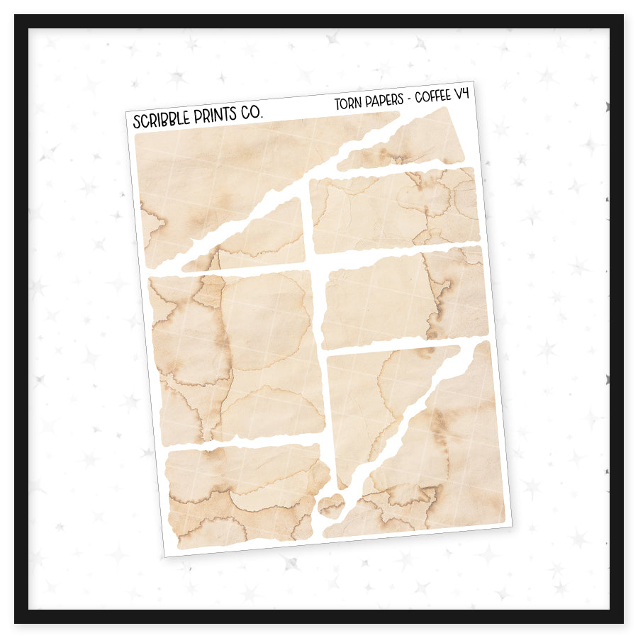 Torn Papers // Matte Journal Stickers
