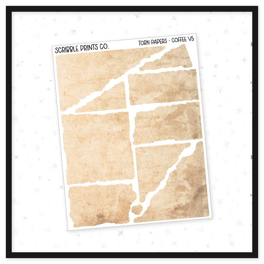 Torn Papers // Matte Journal Stickers