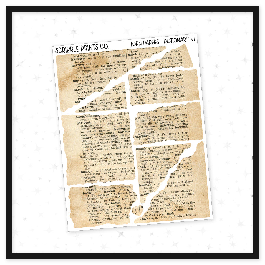 Torn Papers // Matte Journal Stickers