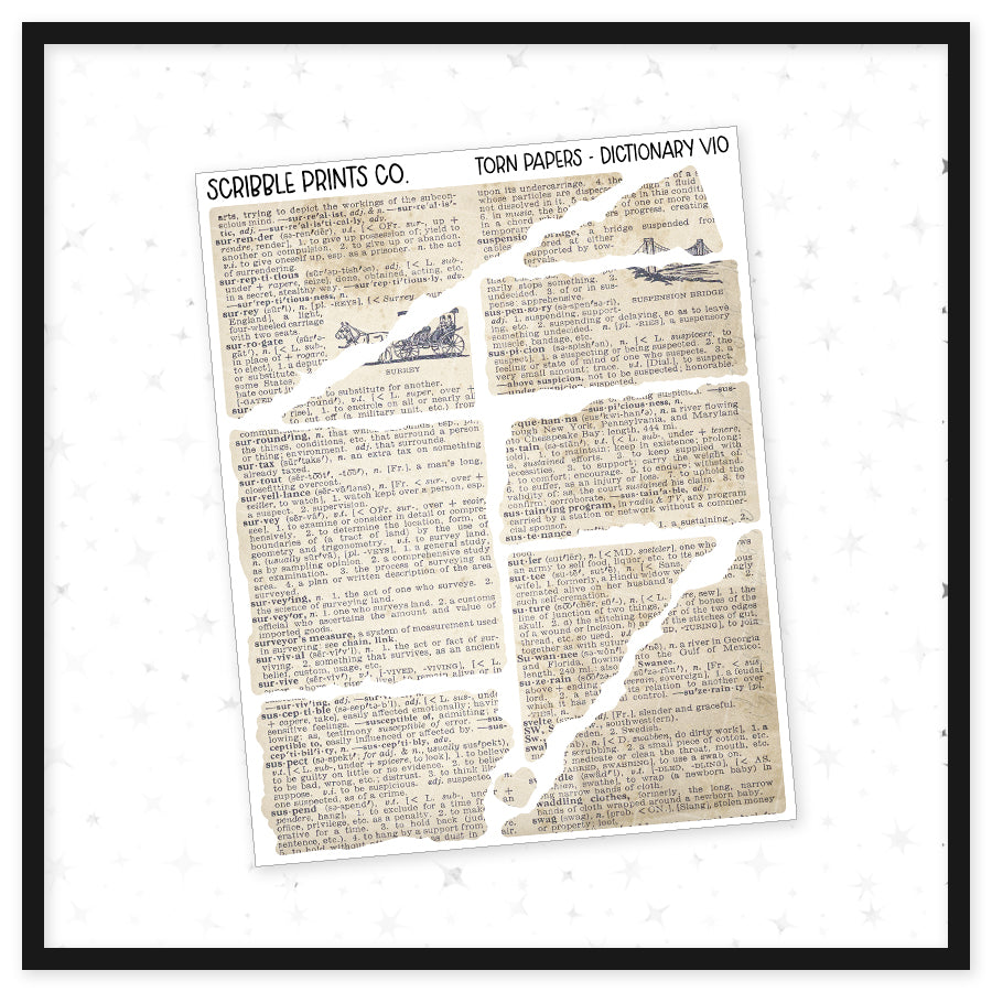 Torn Papers // Matte Journal Stickers