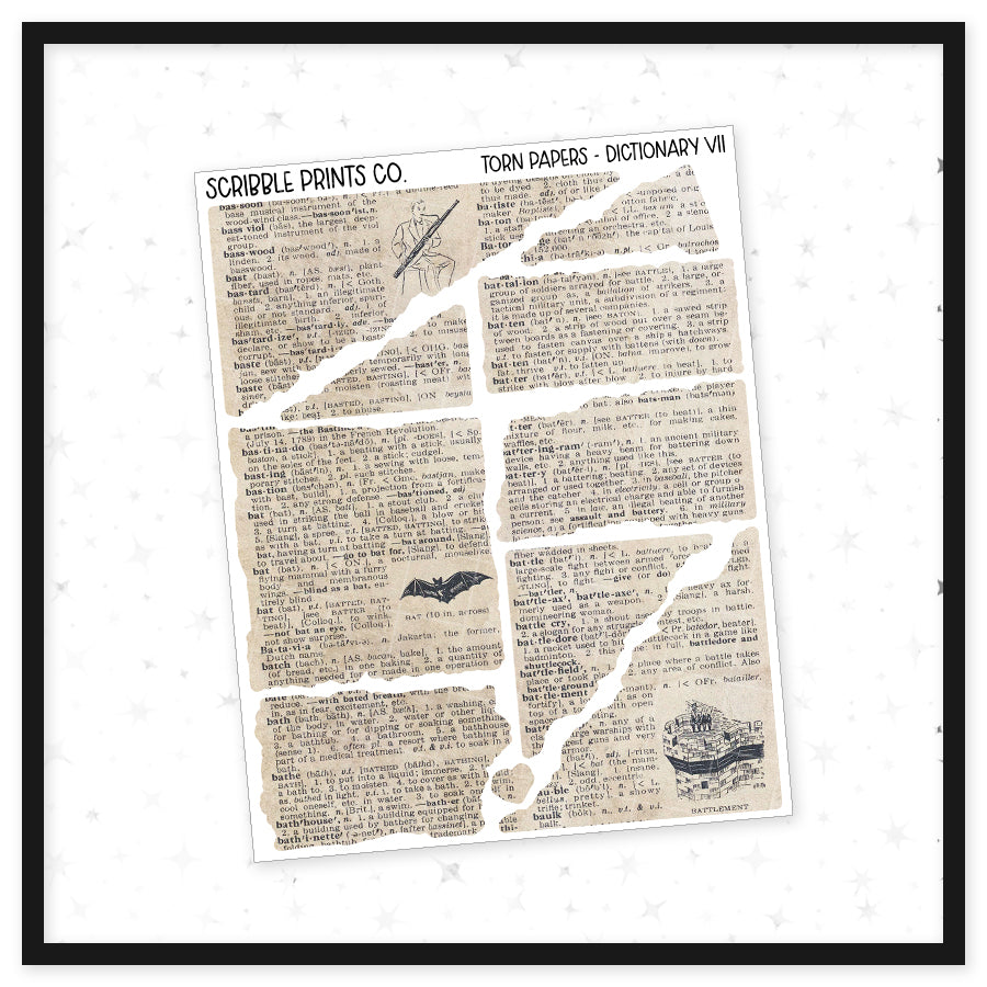 Torn Papers // Matte Journal Stickers