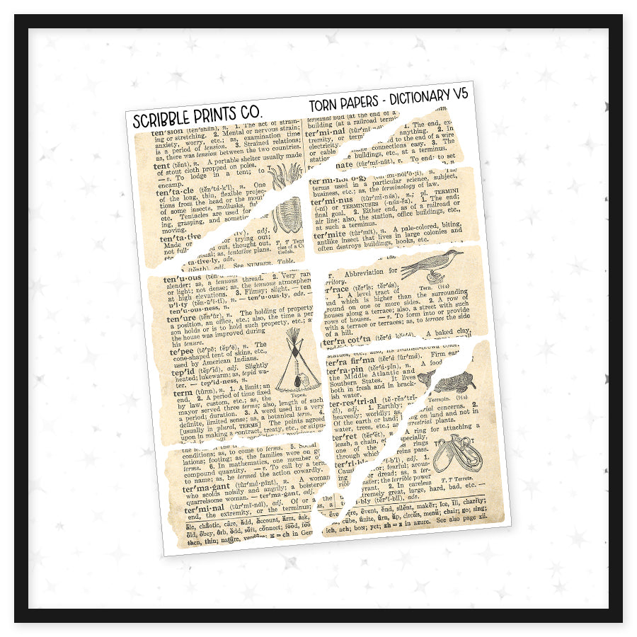 Torn Papers // Matte Journal Stickers