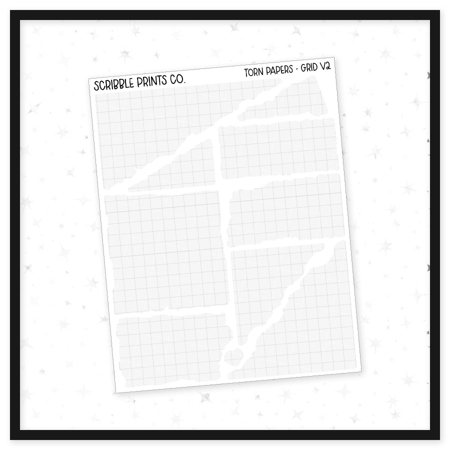 Torn Papers // Matte Journal Stickers