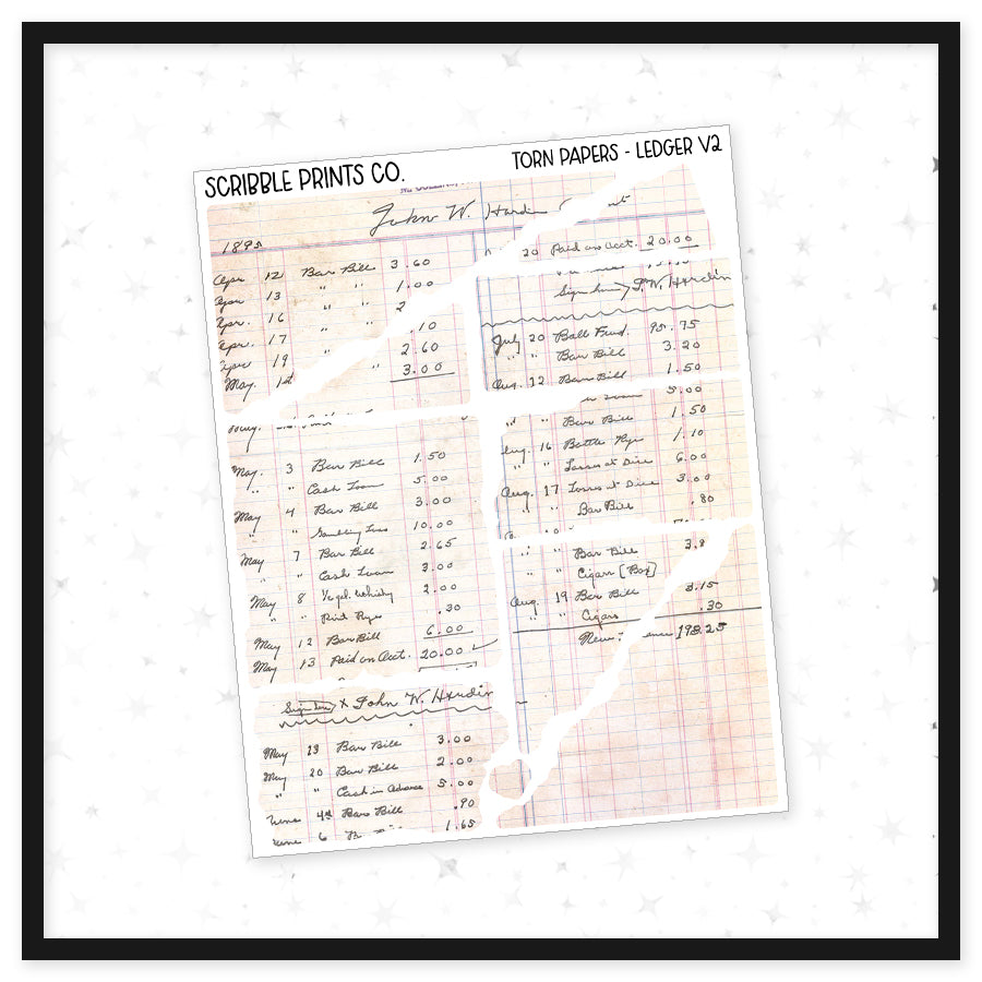 Torn Papers // Matte Journal Stickers