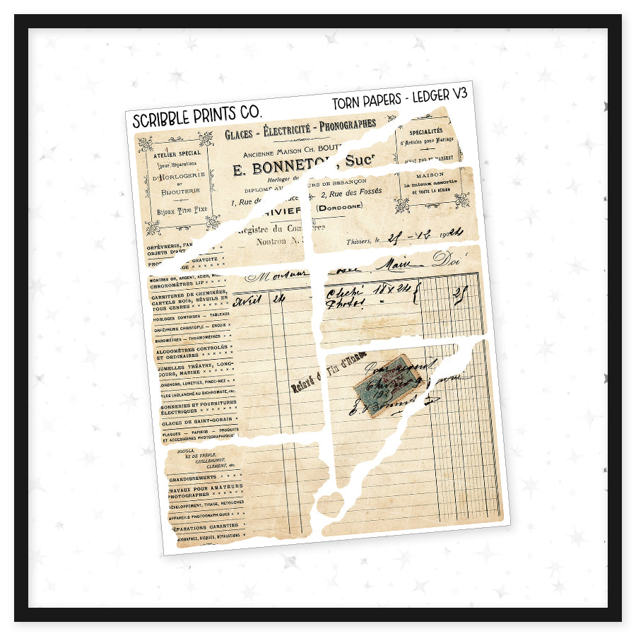 Torn Papers // Matte Journal Stickers