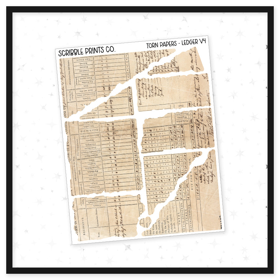 Torn Papers // Matte Journal Stickers