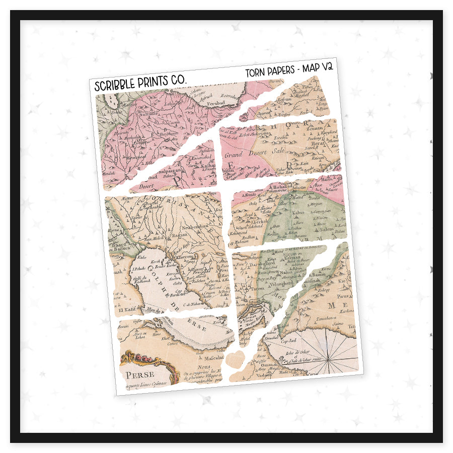 Torn Papers // Matte Journal Stickers