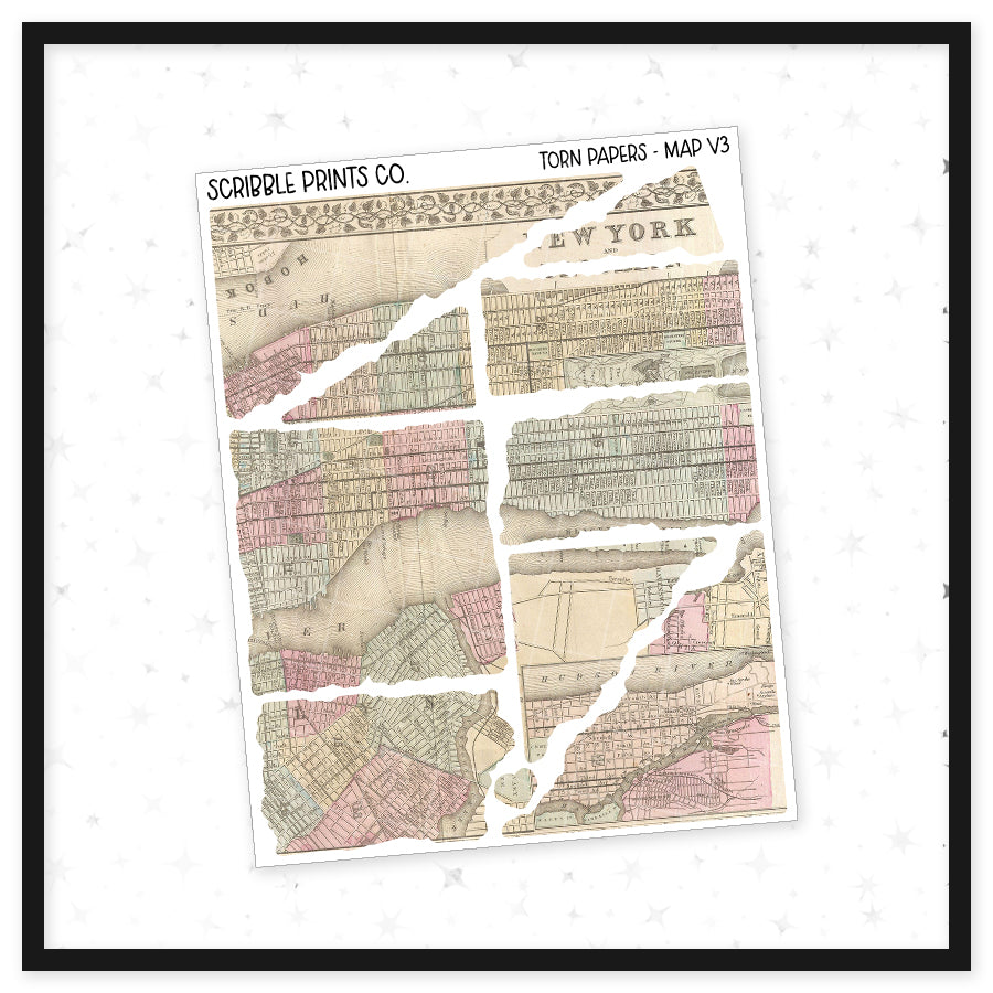 Torn Papers // Matte Journal Stickers