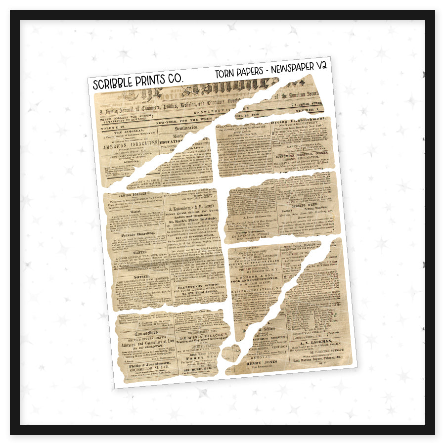 Torn Papers // Matte Journal Stickers
