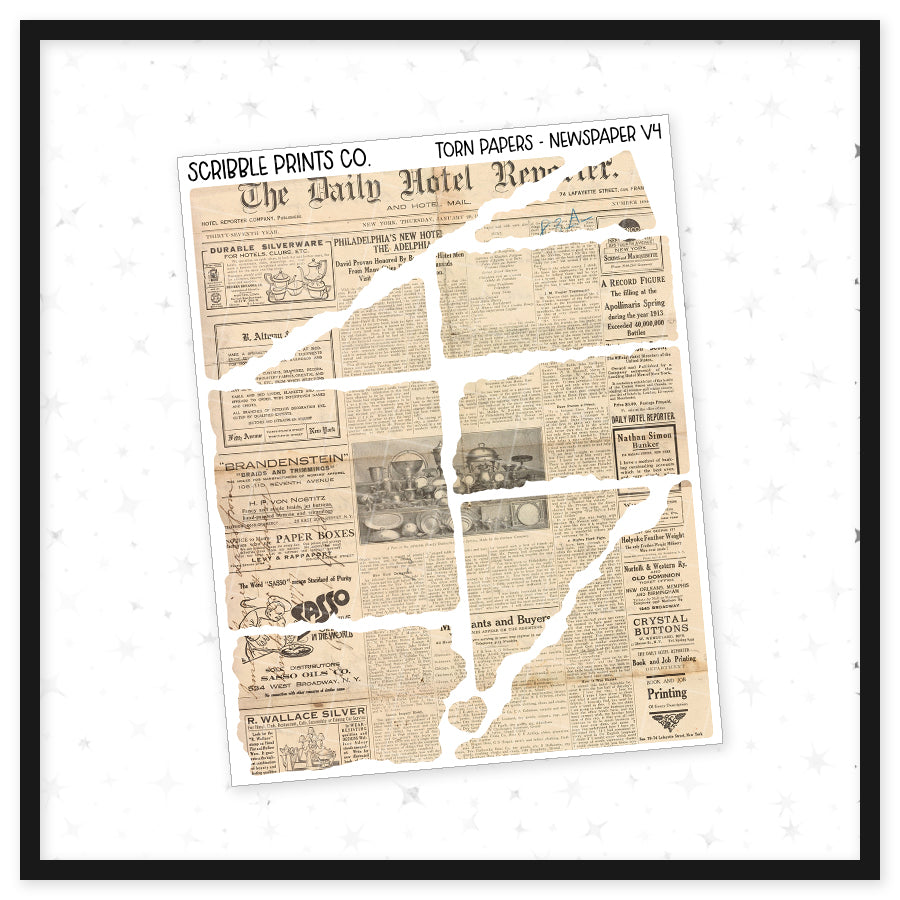 Torn Papers // Matte Journal Stickers