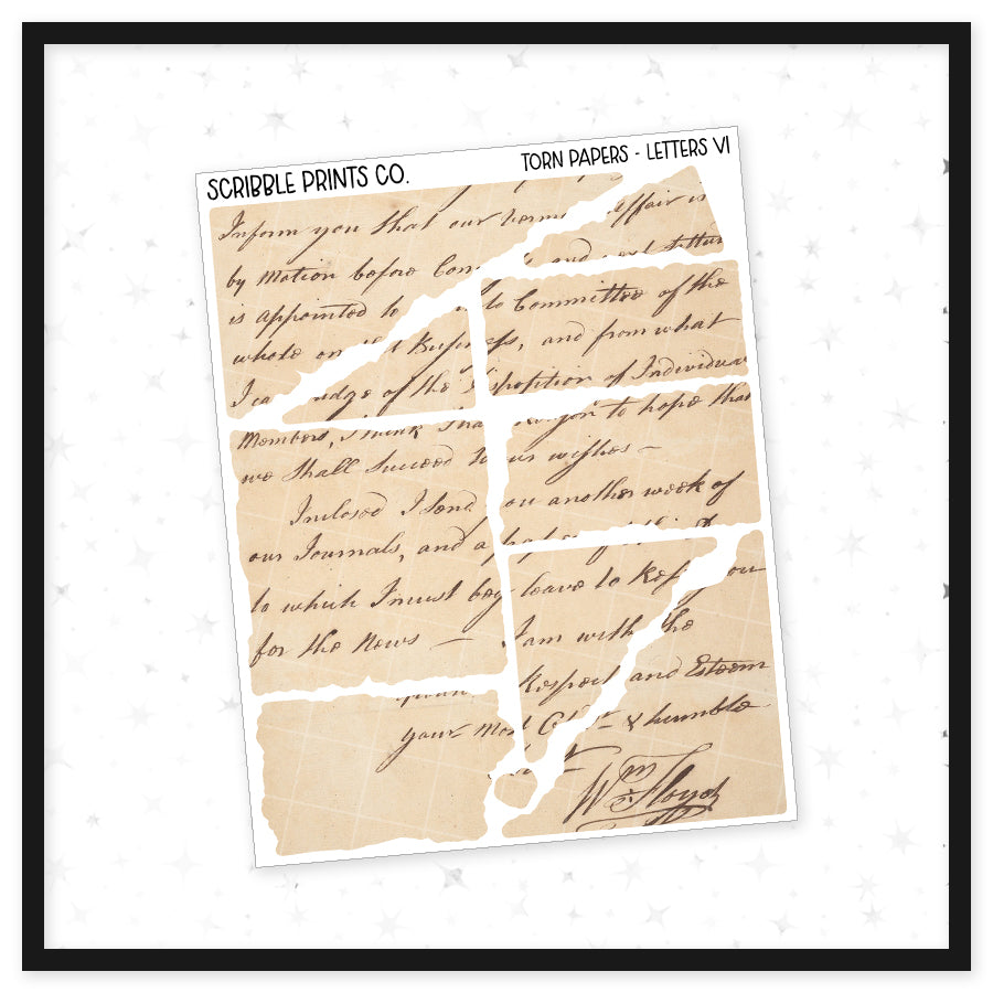 Torn Papers // Matte Journal Stickers