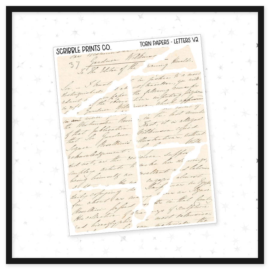 Torn Papers // Matte Journal Stickers