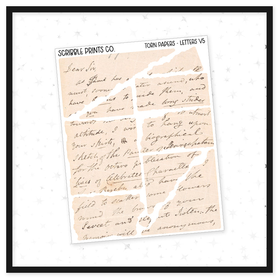 Torn Papers // Matte Journal Stickers