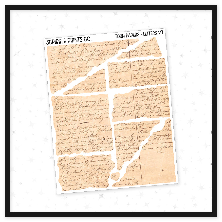 Torn Papers // Matte Journal Stickers