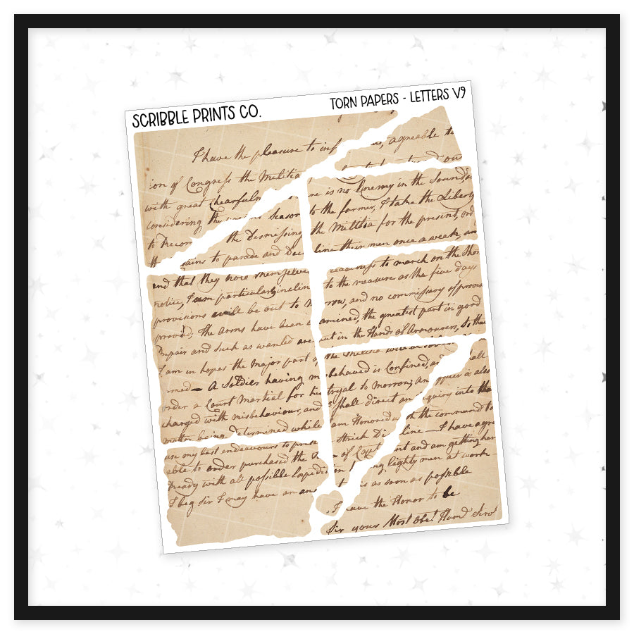 Torn Papers // Matte Journal Stickers