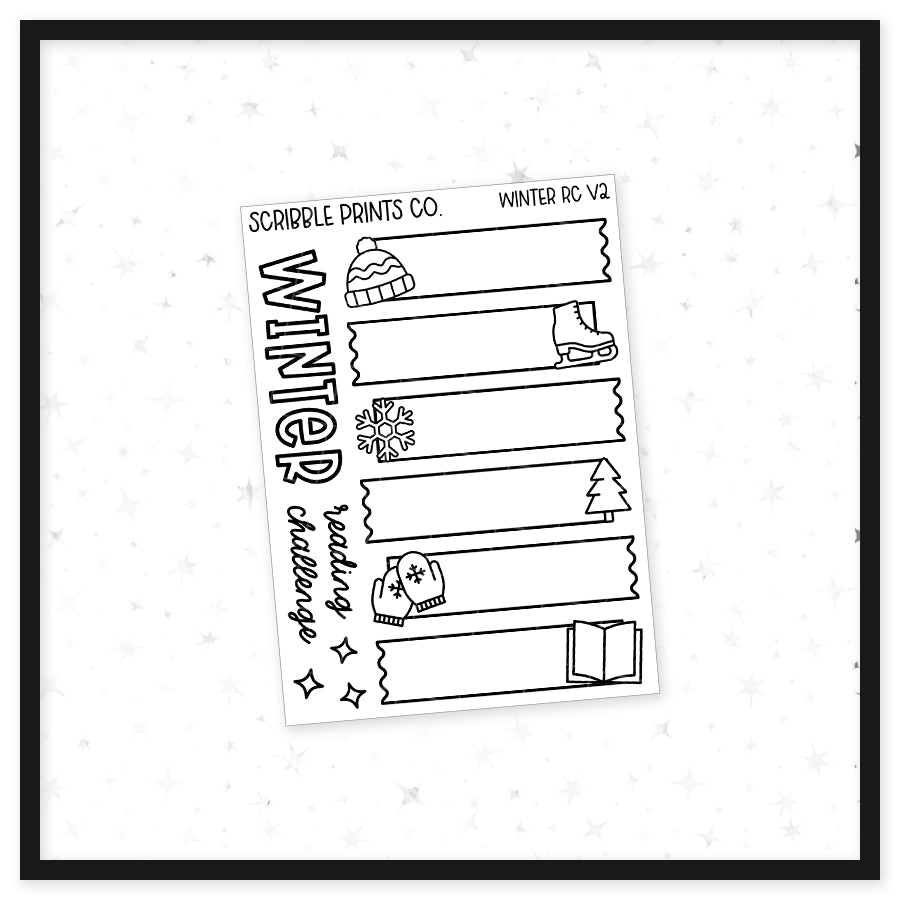 Winter Reading Challenge V1-2 // Matte Reading Journal StickersV2