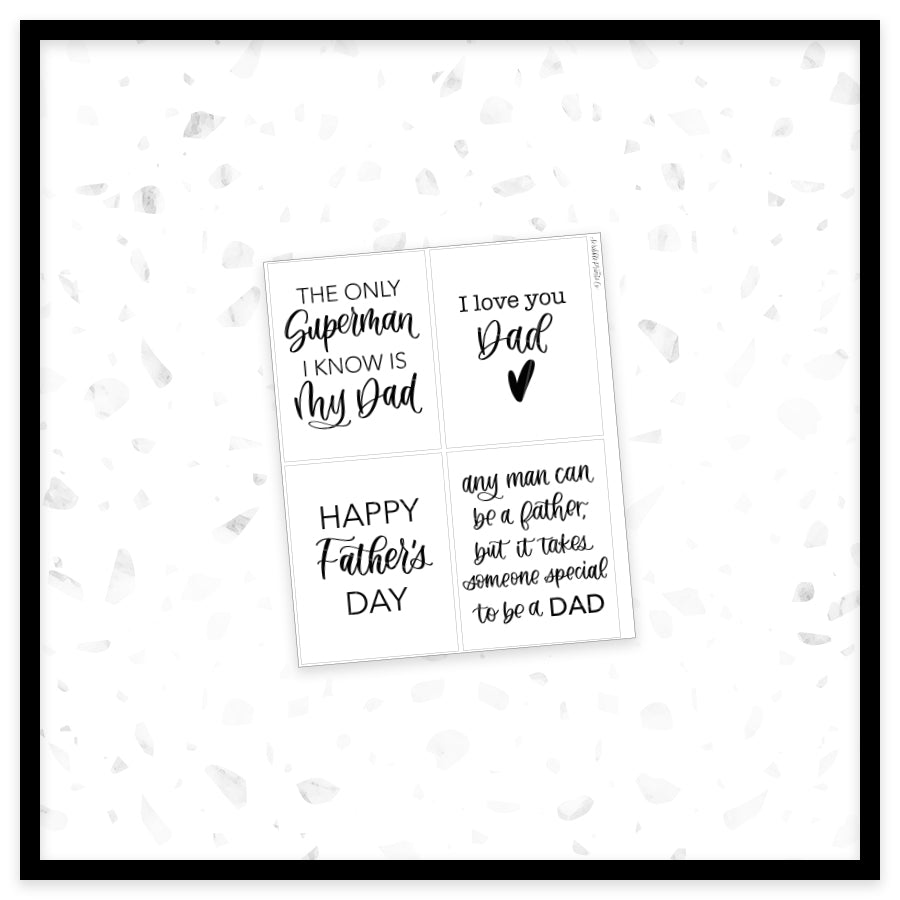 Father's Day Quotes - Full Box Overlays // Foil