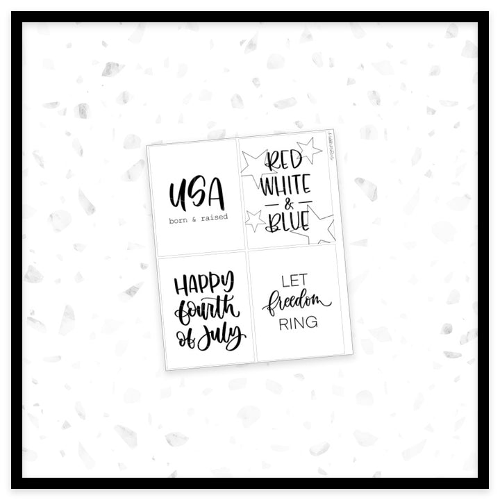 Fourth of July Quotes - Full Box Overlays // Foil