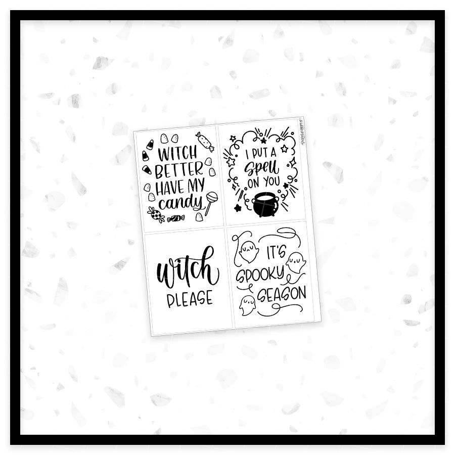 Halloween Quotes - Full Box Quote Overlays // Foil