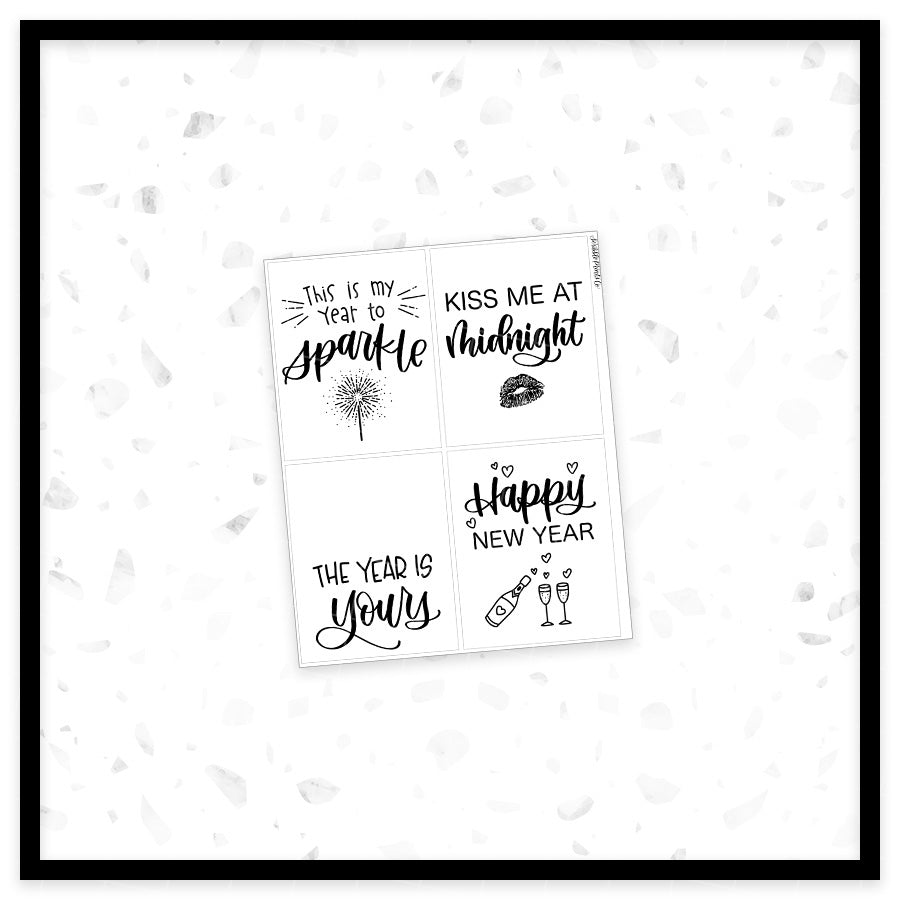 New Years Quotes - Full Box Overlays // Foil