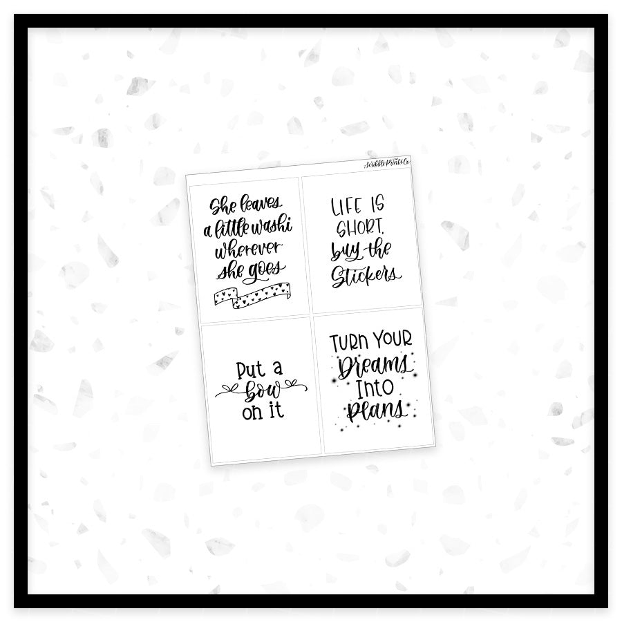 Planner Quotes - Full Box Overlays // Foil