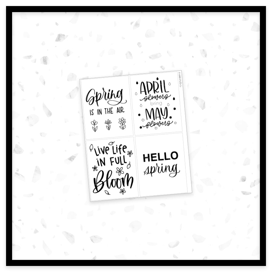 Spring Quotes - Full Box Overlays // Foil