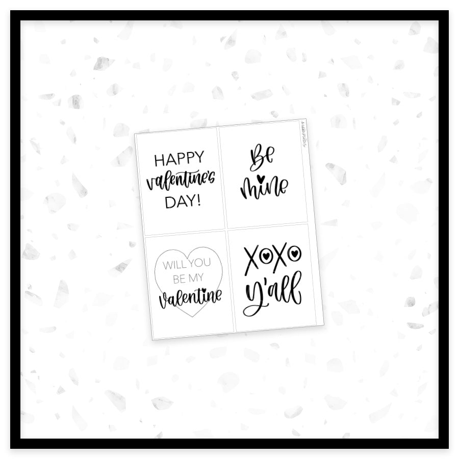 Valentine Quotes - Full Box Overlays // Foil